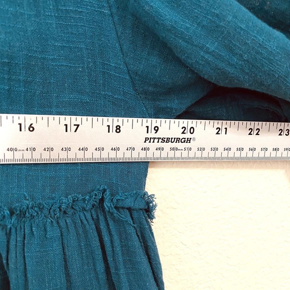 Free People Womens Boho Chic Dream Weaver Embroidered Tunic Sz M OB1015985 Teal - Picture 4 of 8